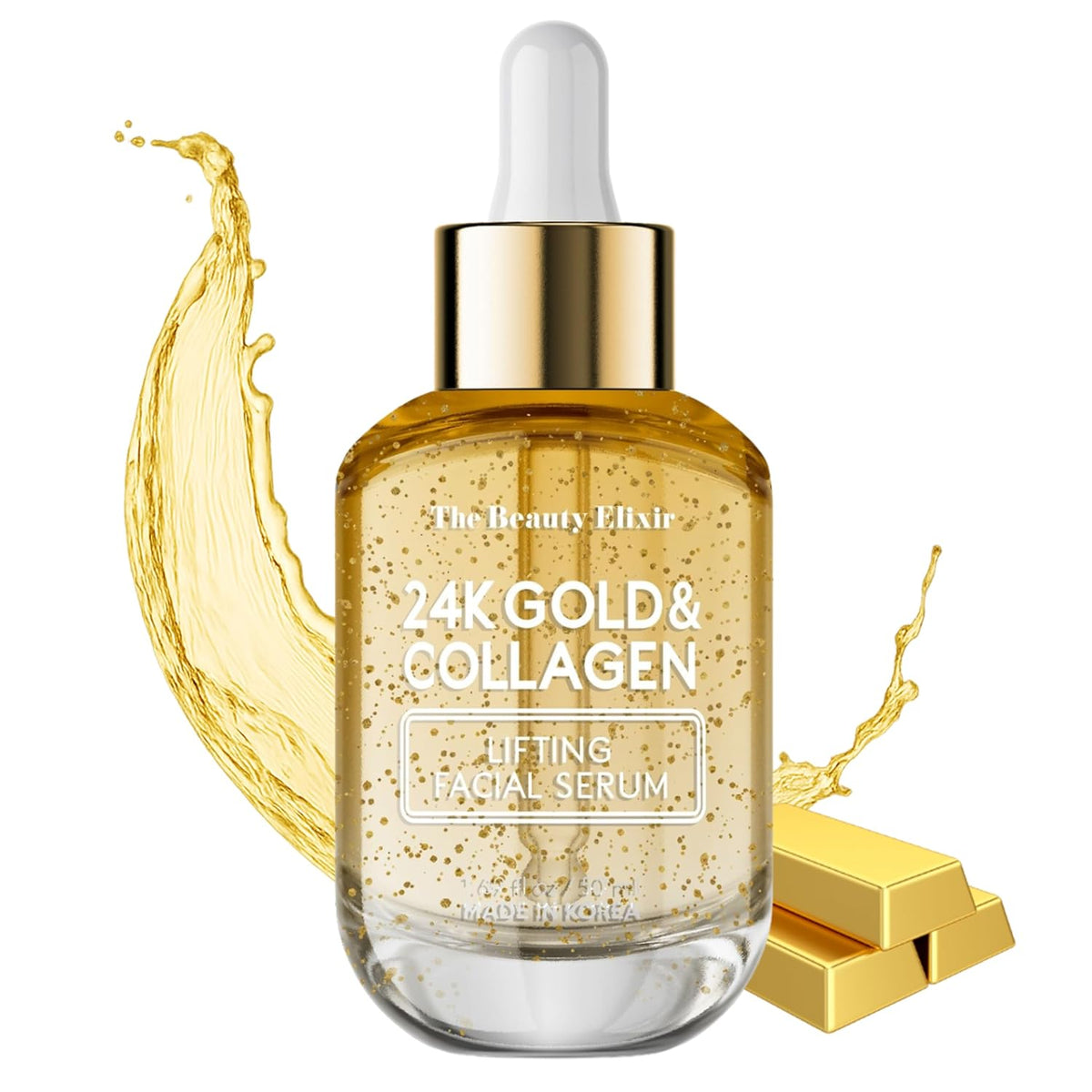 The Beauty Elixir - Suero de colágeno para cara con oro de 24 quila...
