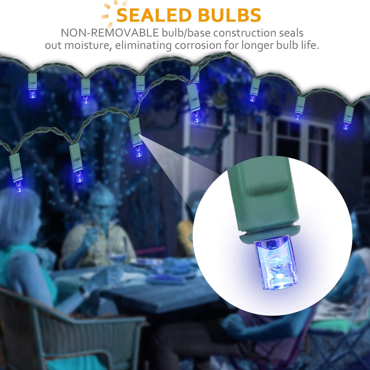 AIDDOMM 100 luces LED azules de Navidad de 50 pies 0.197 in, azul,...