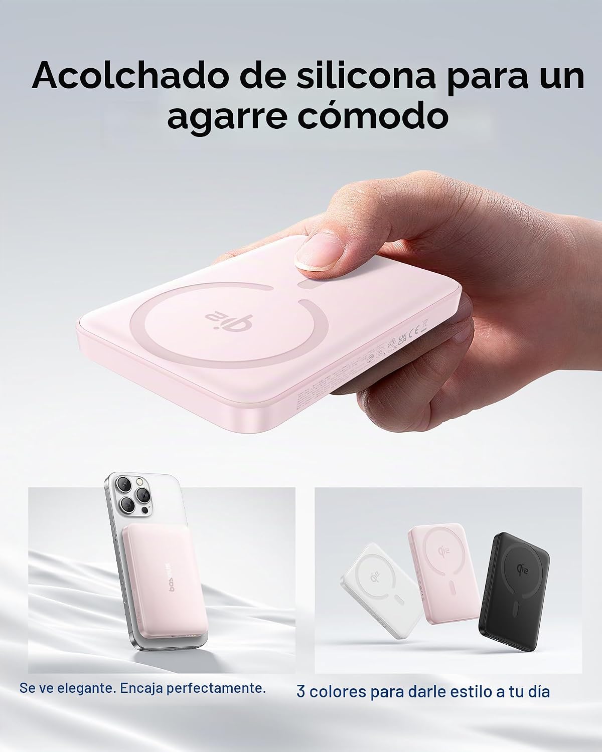 Baseus para cargador portátil MagSafe, banco de energía magnético i...