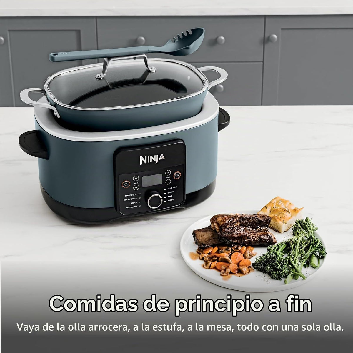 Ninja MC1001 Foodi PossibleCooker PRO - Cocina múltiple de 8.5 cuar...