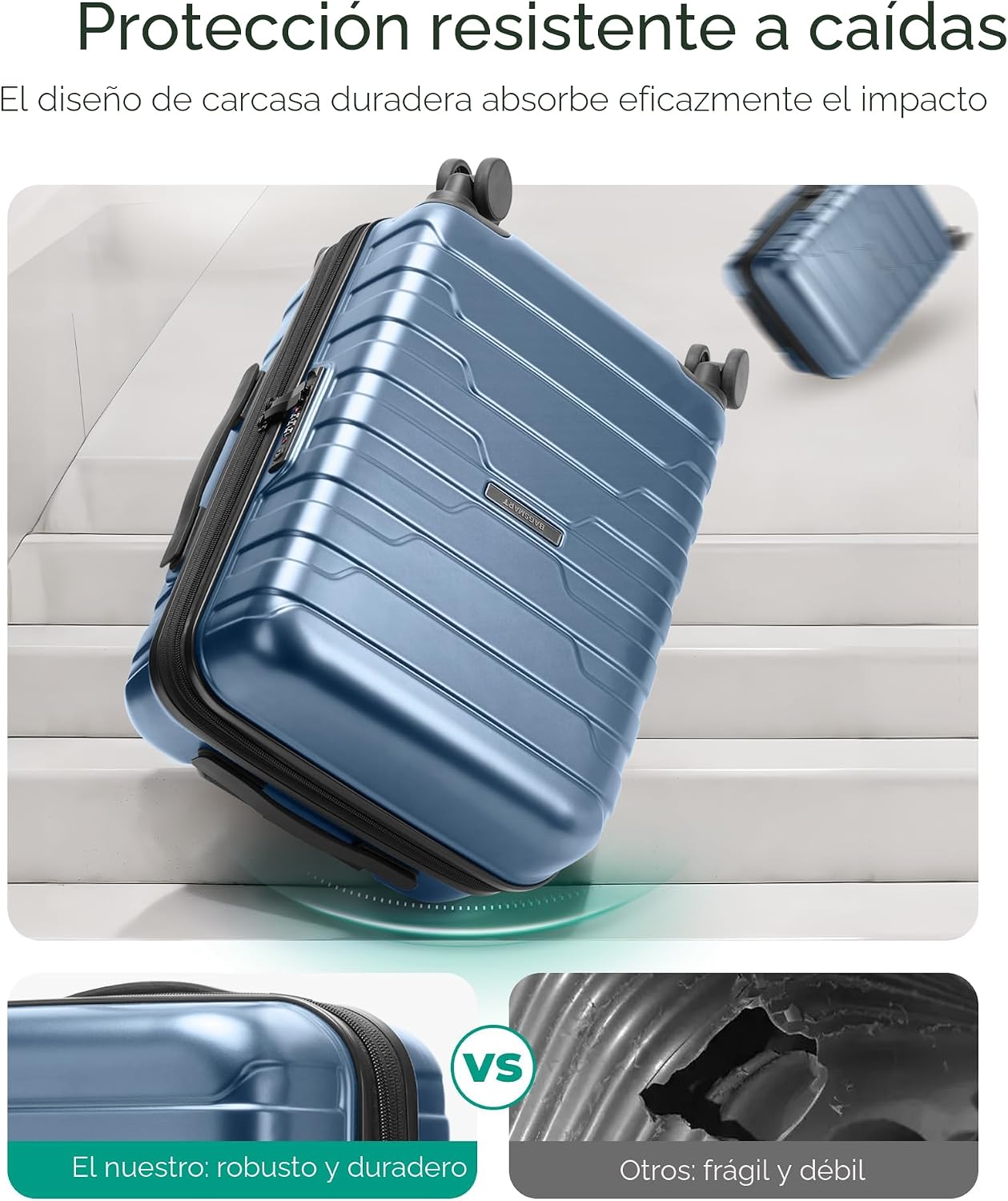 BAGSMART Equipaje de mano de 22 x 14 x 9 aprobado por aerolíneas co...