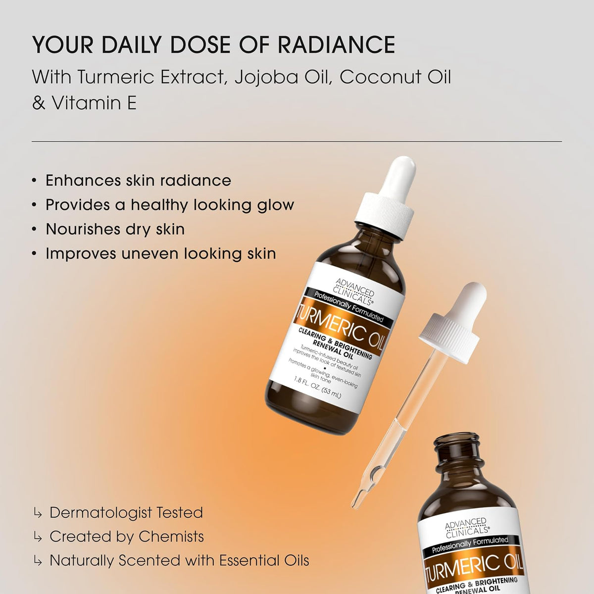 Advanced Clinicals - Suero de aceite de cúrcuma para la cara | Suer...