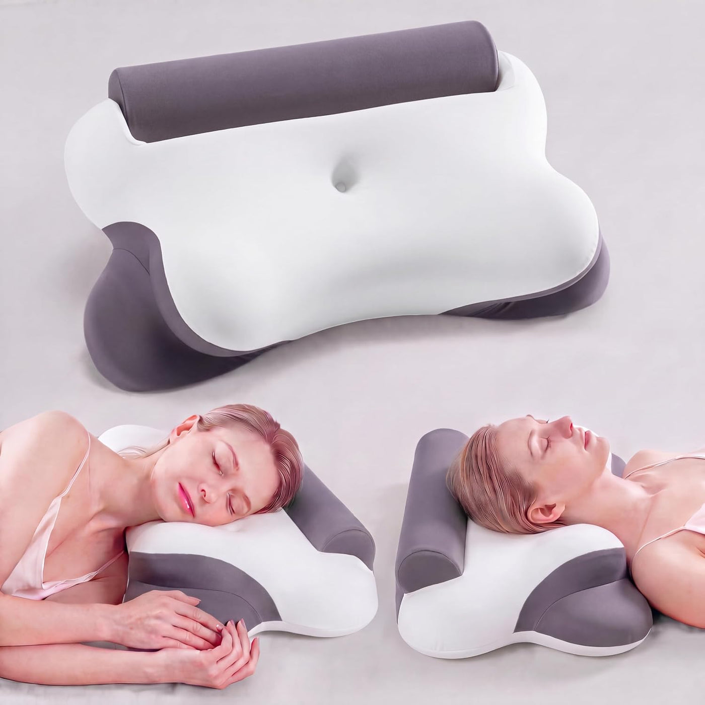 Sweetcrispy Almohada cervical para dolor de cuello, almohada ergonó...