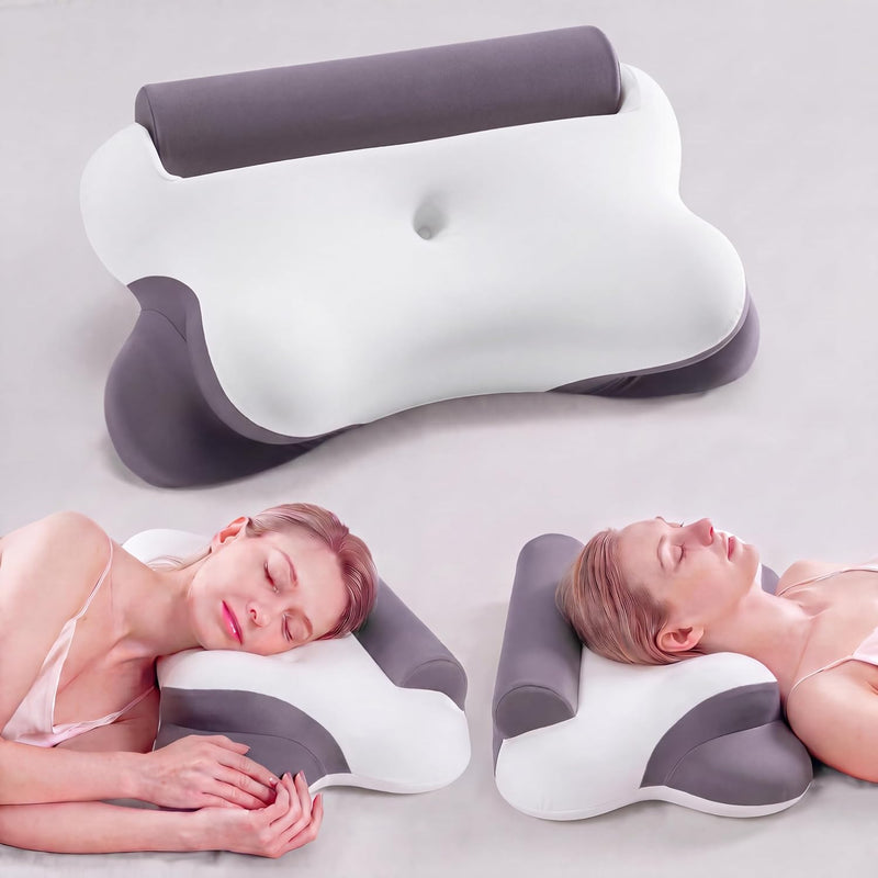 Sweetcrispy Almohada cervical para dolor de cuello, almohada ergonó...