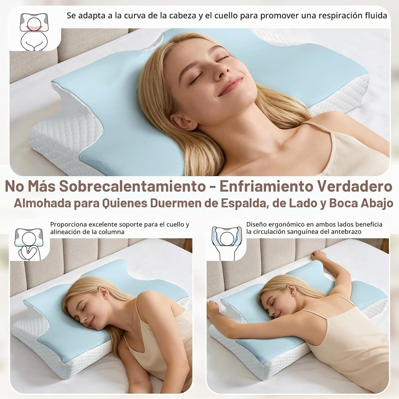 Almohada cervical del cuello de la espuma de la memoria, almohada e...