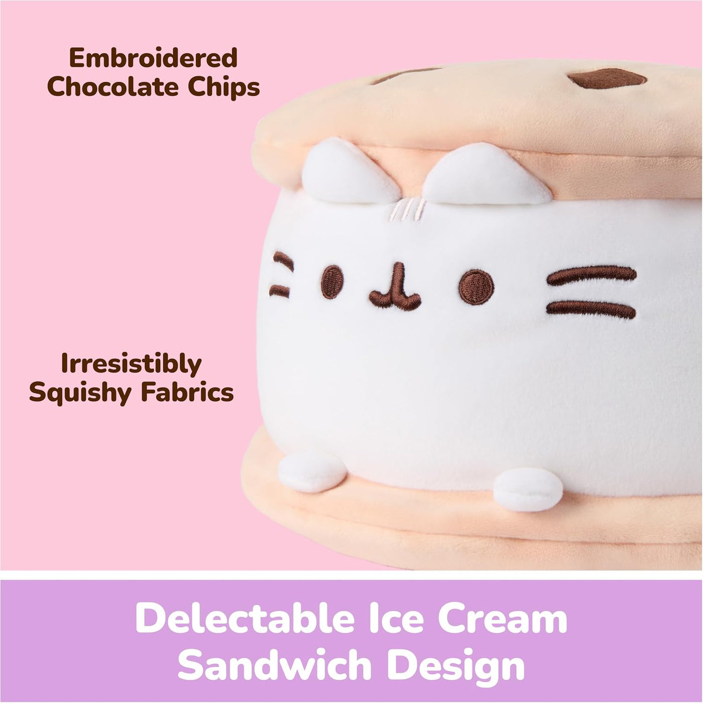 GUND Pusheen - Peluche Squisheen de sándwich de helado de galleta,...