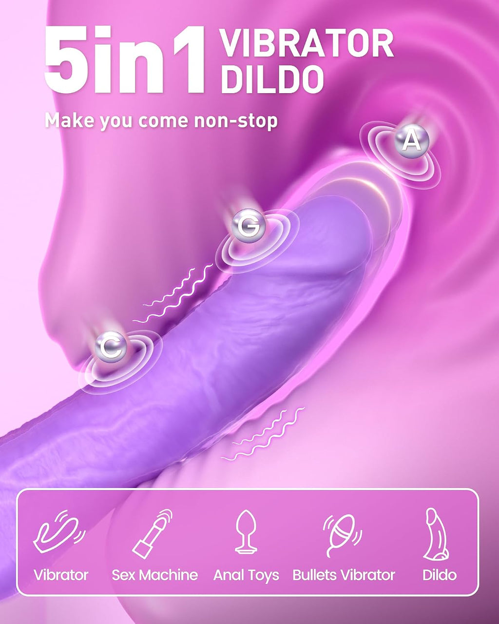 UTIMI Juguetes sexuales del vibrador del consolador de empuje, cons...