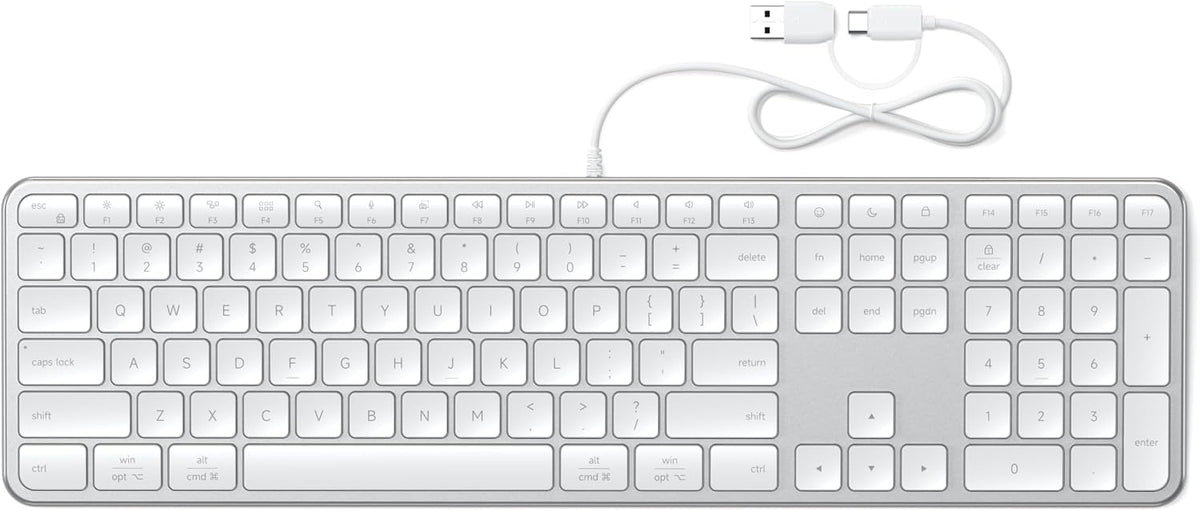 Satechi Teclado delgado LX3 con cable, conmutación de SO multiplata...
