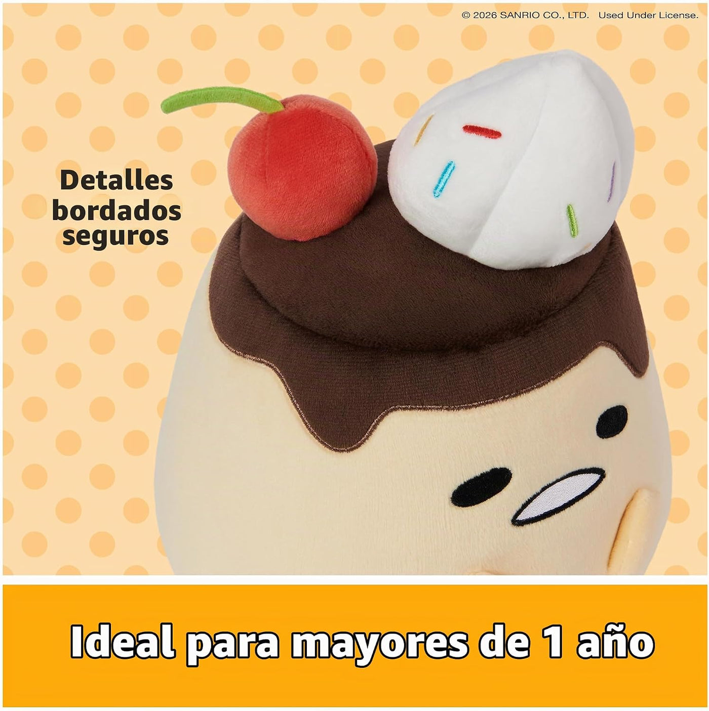 GUND Sanrio Gudetama El huevo perezoso de peluche, Flan Gudetama ju...