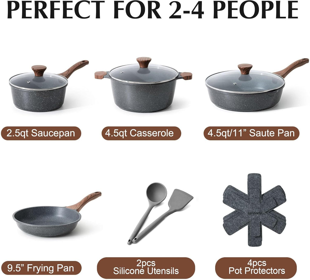 SENSARTE Juego de utensilios de cocina antiadherentes de 13 piezas,...