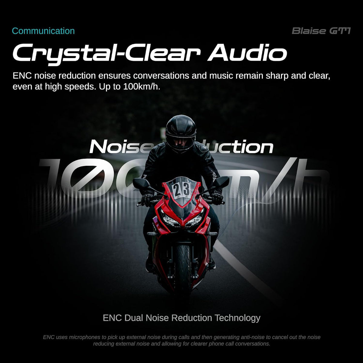 Logto Blaise GT1 - Casco de motocicleta mejorado con auriculares Bl...