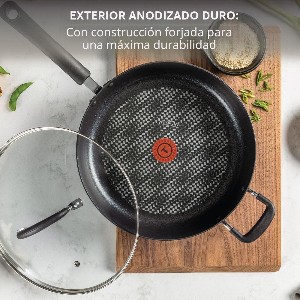 T-Fal Ultimate con anodizado duro antiadherente sartén Jumbo con ta...