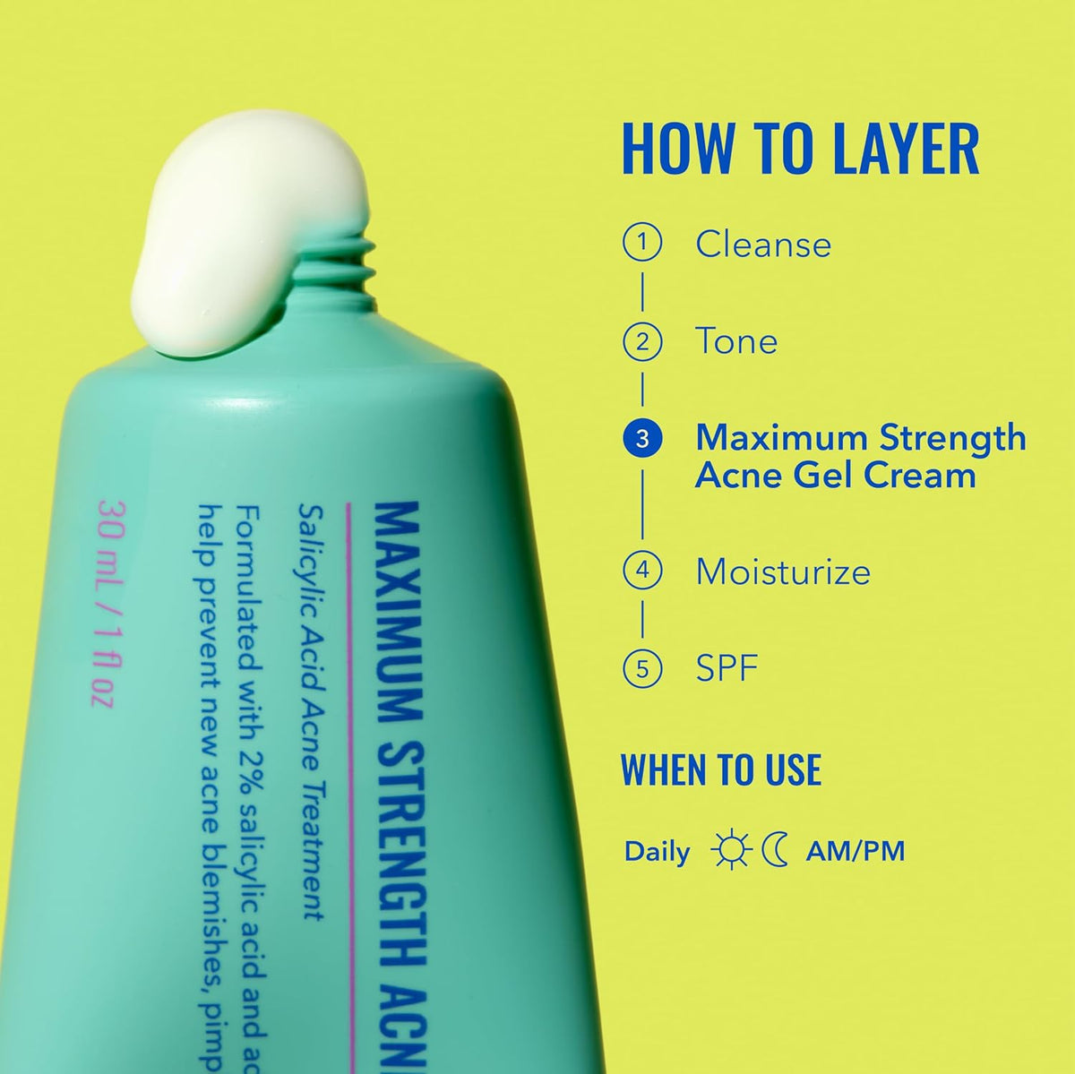 Good Molecules Crema de gel para acné de máxima fuerza con ácido sa...