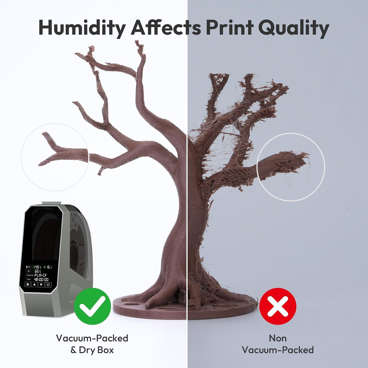 AMOLEN Filamento PLA de madera para impresora 3D de 0.07 in, paquet...