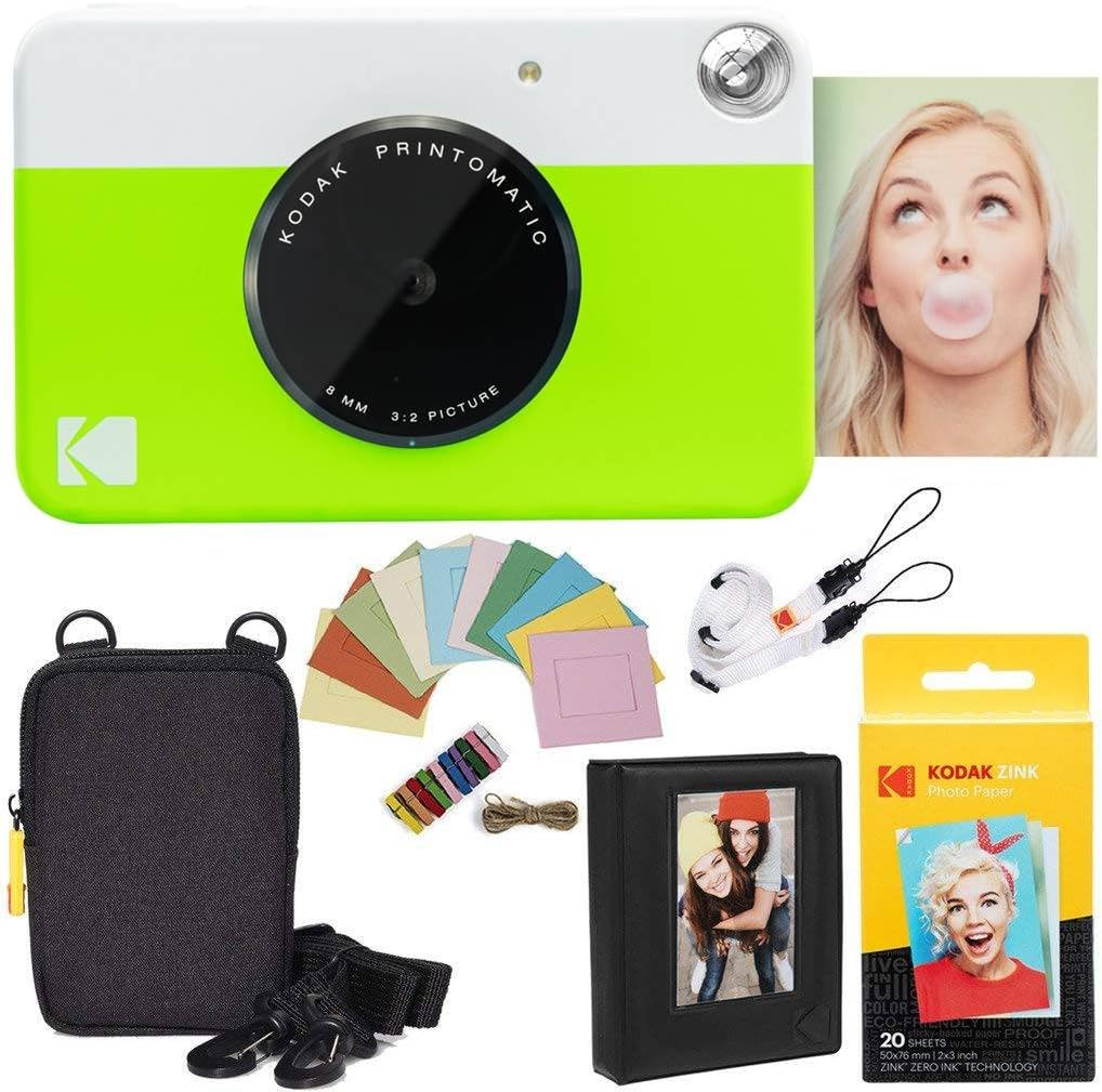 Kodak Printomatic - Paquete de cámara instantánea (verde) Zink Pape...