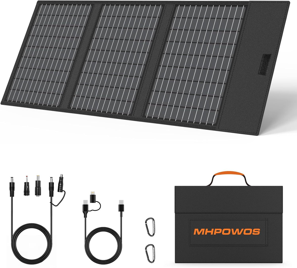 Cargador de panel solar portátil de 45 W con salidas USB-C, USB-A y...