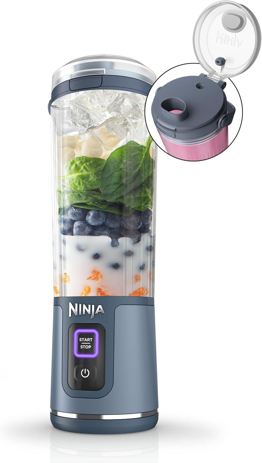 Ninja BC151NV Blast - Licuadora portátil, inalámbrica, recipiente d...
