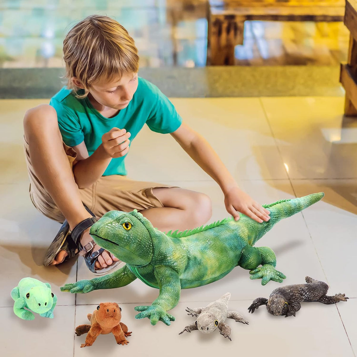 HyDren Juguete de peluche de lagarto de 26 pulgadas de Iguana de pe...