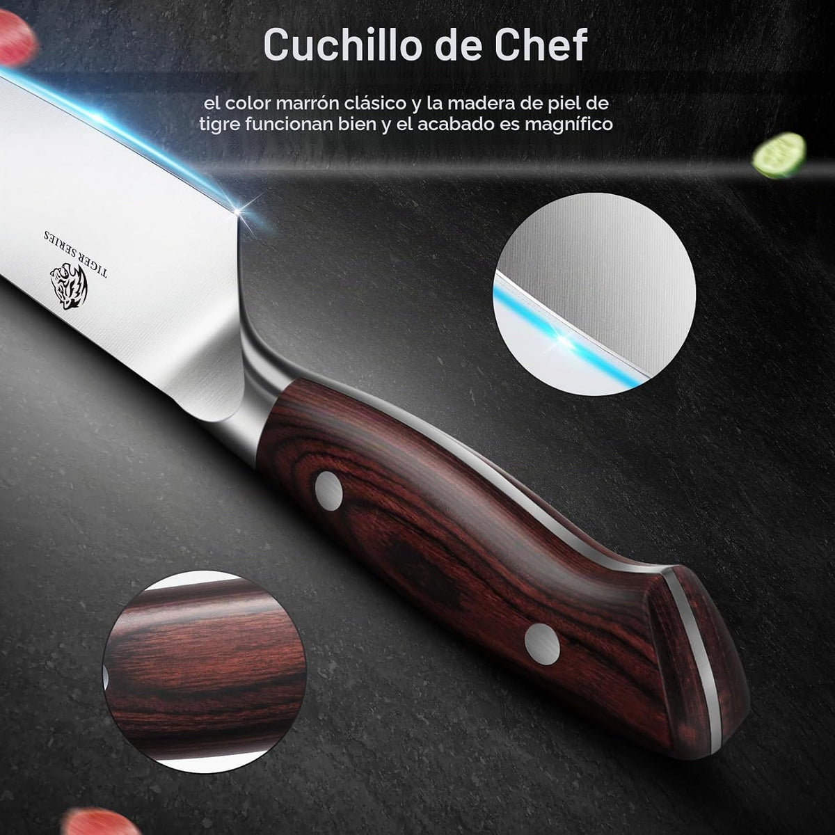 DDF iohEF Juego de cuchillos de cocina afilados de 3 piezas, juego...