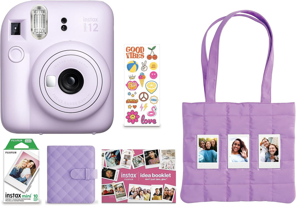 FUJIFILM Instax Mini 12 Paquete de Vacaciones 2025 - Morado Lila |...