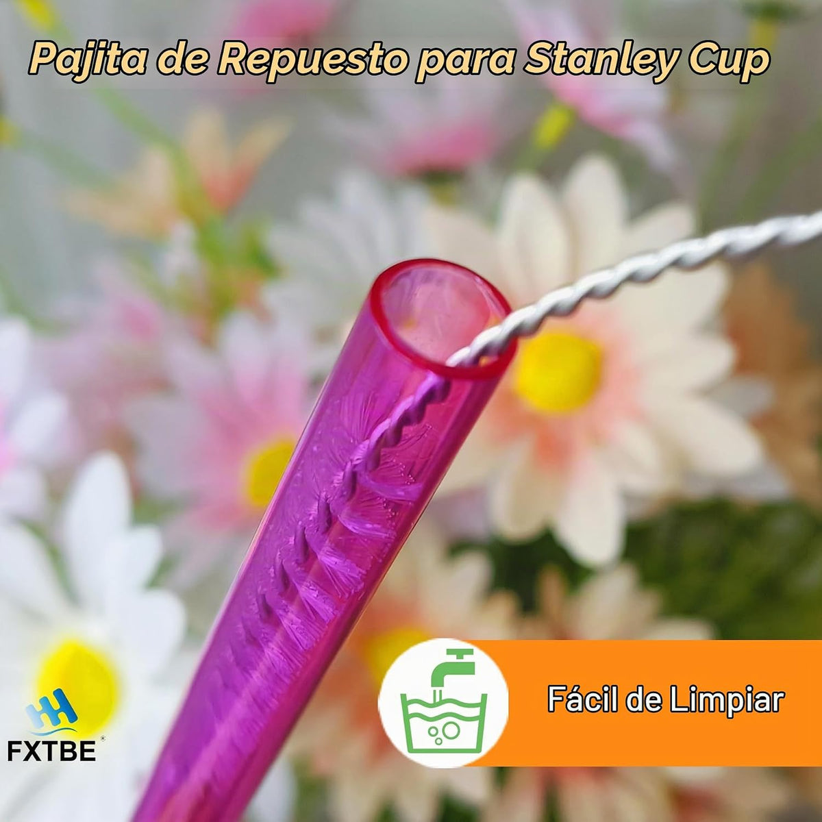 Paquete de 6 pajitas para Stanley Cup 40 onzas, color rosa | Popote...