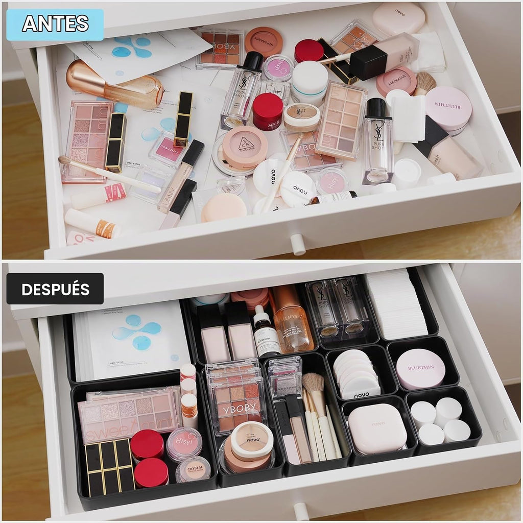 Juego de organizador de cajones apilables de 11 piezas, bandejas or...