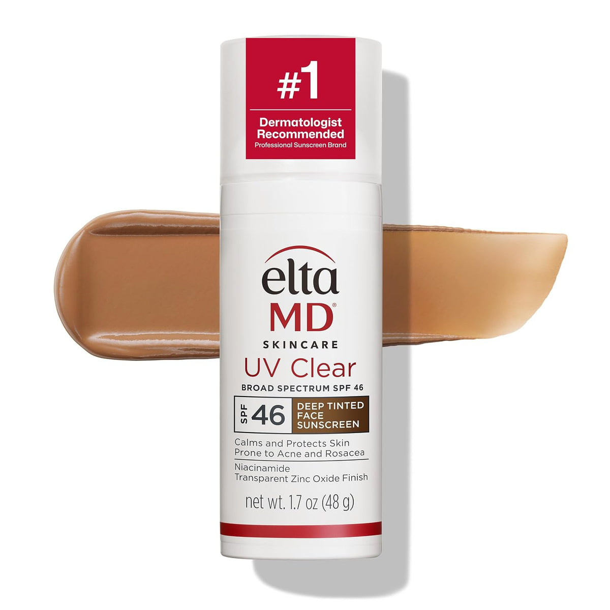 Protector solar facial transparente UV EltaMD con óxido de zinc, si...