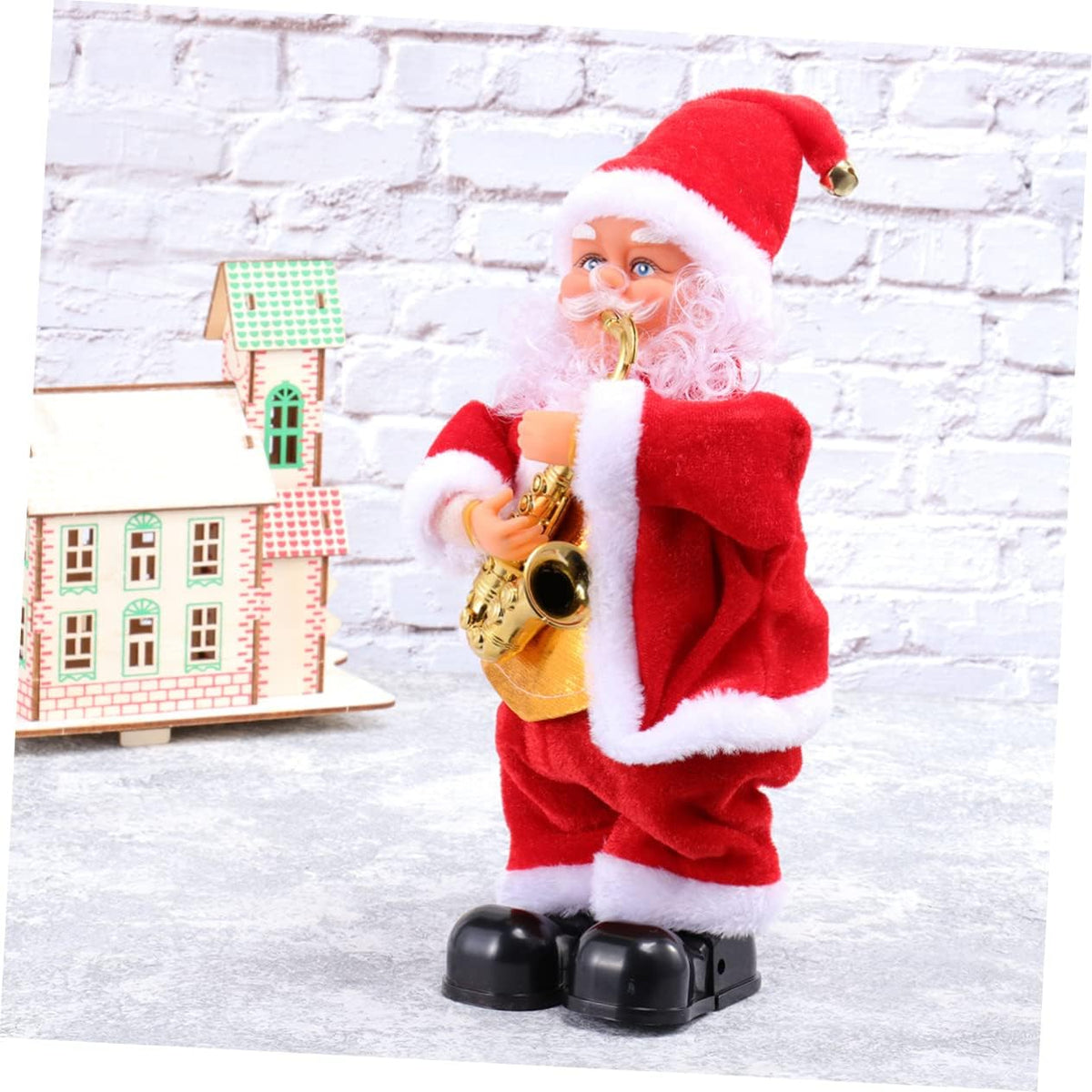 ORFOFE Muñeco de Papá Noel bailando que canta, funciona con pilas,...