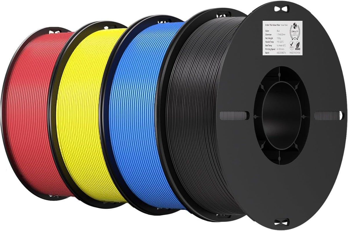 Creality Filamento PLA para impresora 3D, negro, azul, rojo y amari...