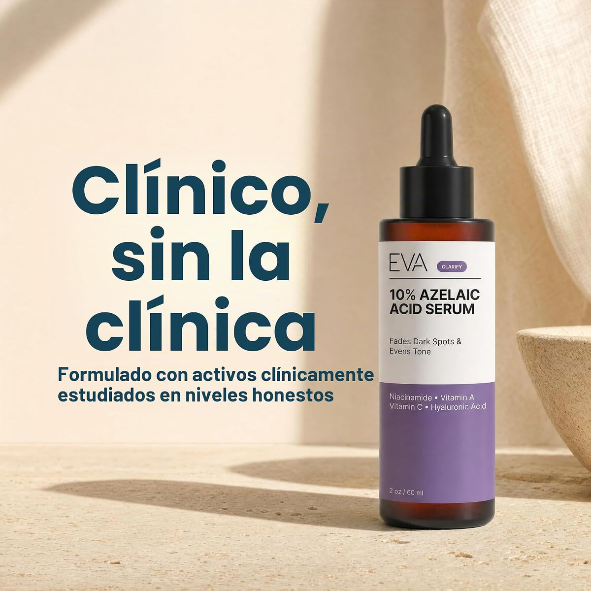 Eva Naturals Suero facial al 10% de ácido azelaico, niacinamida, li...