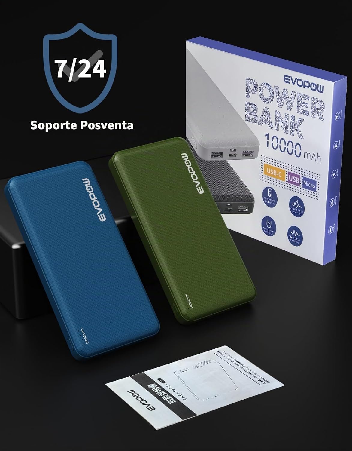 Paquete de 2 cargadores portátiles, banco de energía de 10000 mAh,...