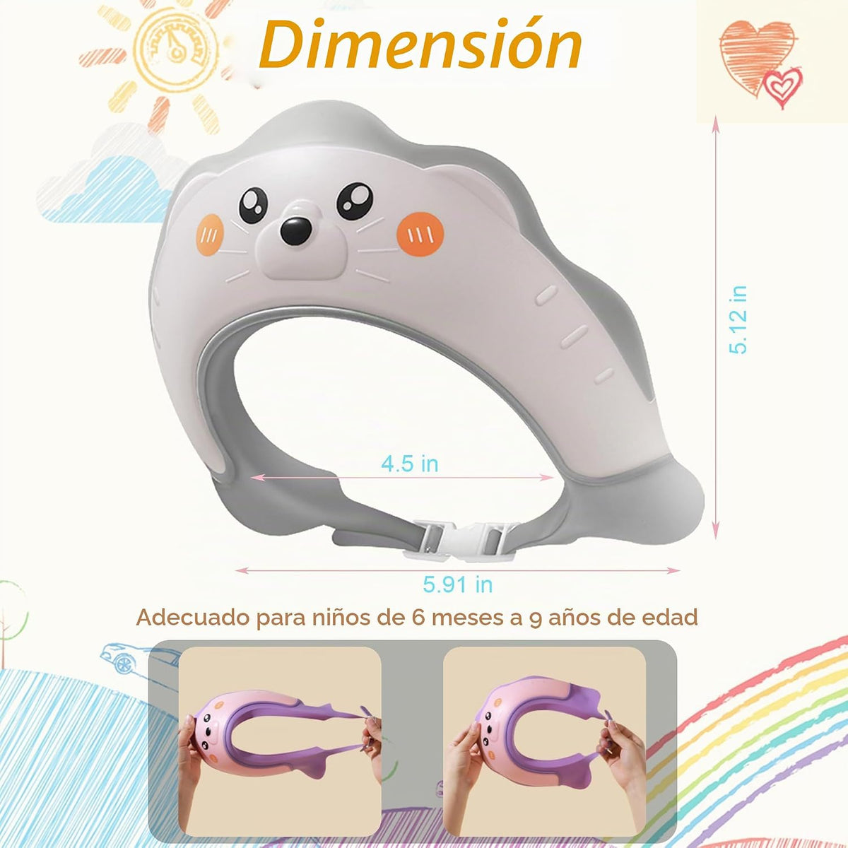 Gorro de baby shower, protector para baby shower, gorro de ducha pa...