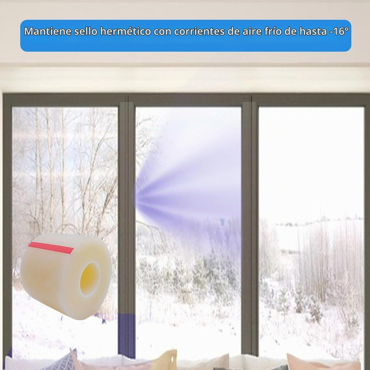Cinta transparente para sellado de ventanas, kit de sellado de vent...