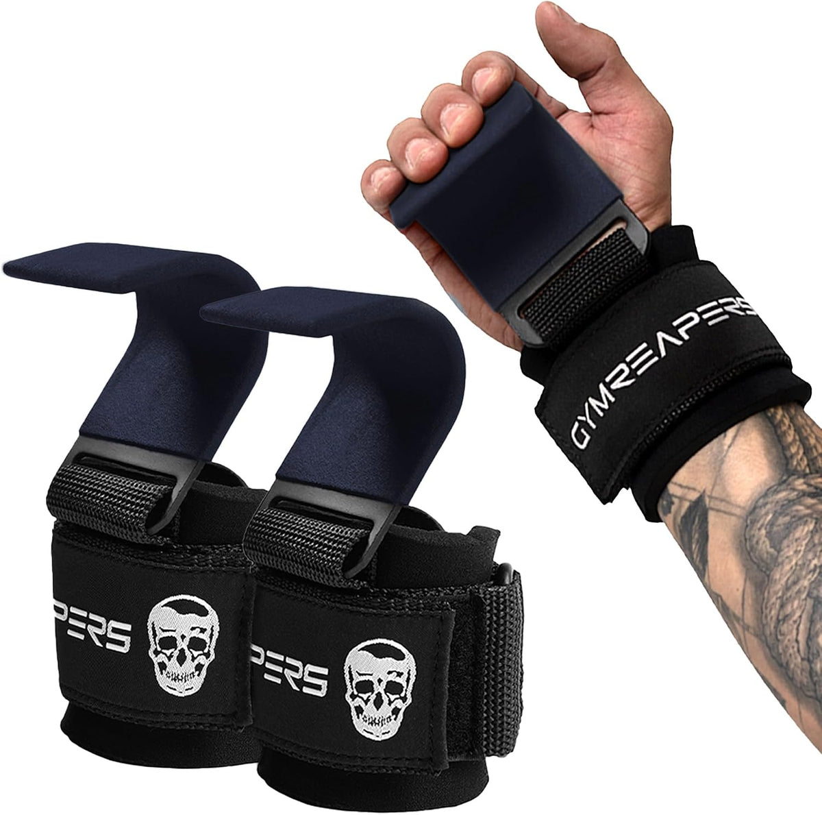Ganchos para levantamiento de pesas Gymreapers (par), correas de mu...