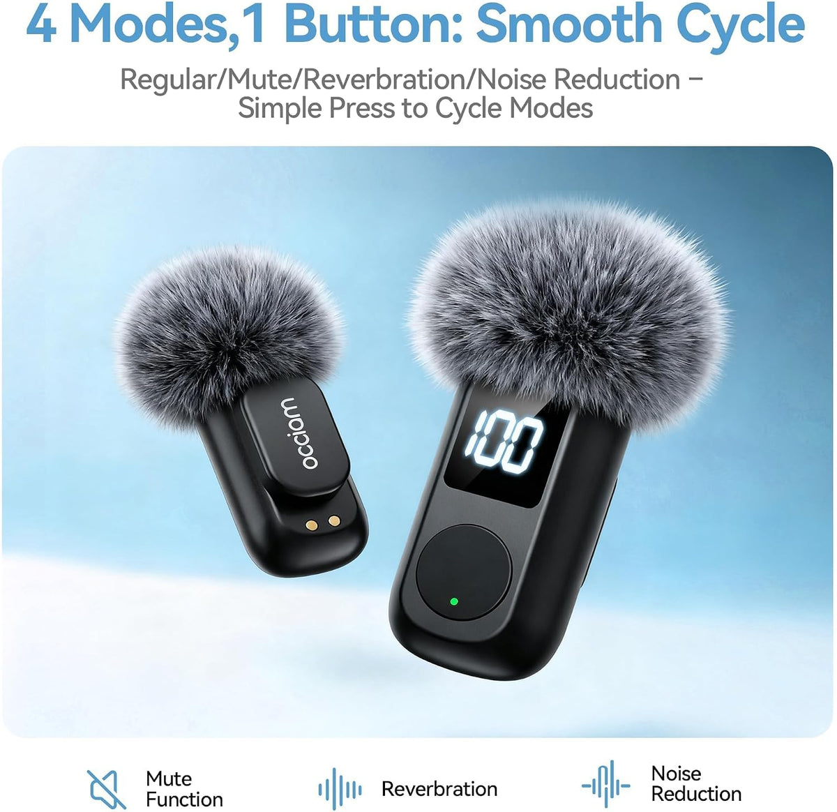 occiam Mini micrófono Lavalier para iPhone y Android Micrófono inal...