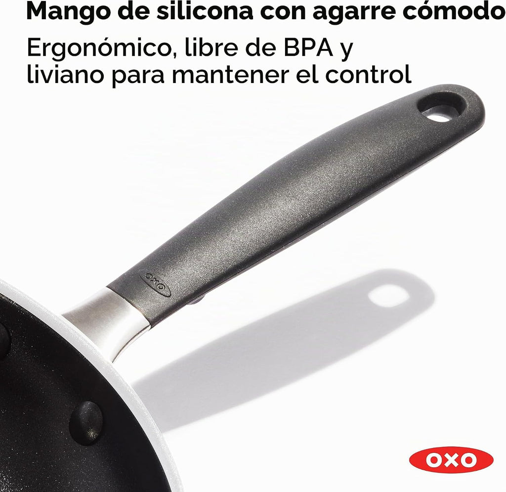 OXO - Juego de sartenes antiadherentes de todos los días, mangos de...