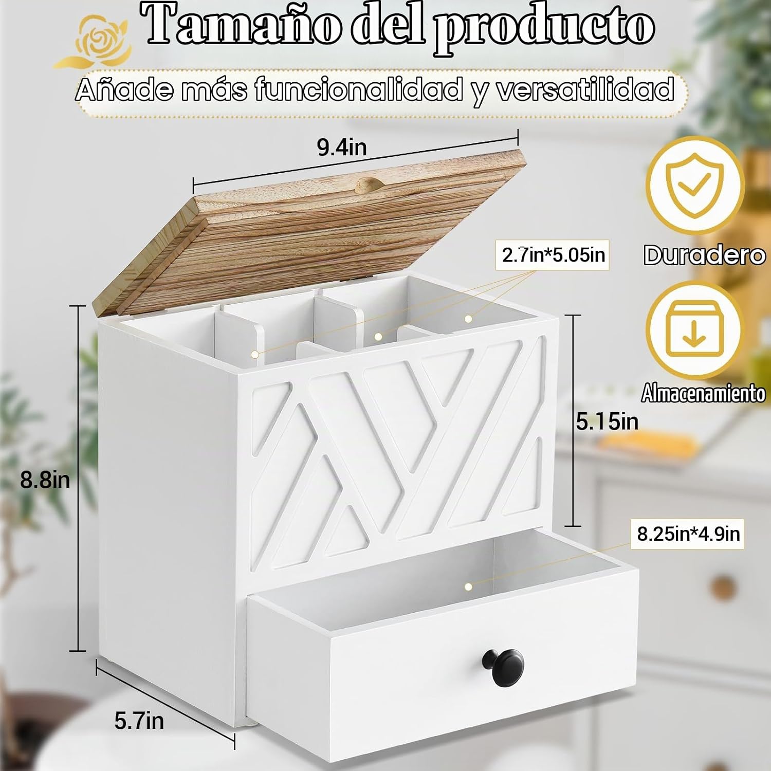 Soporte para tampones para decoración de baño, organizador de produ...