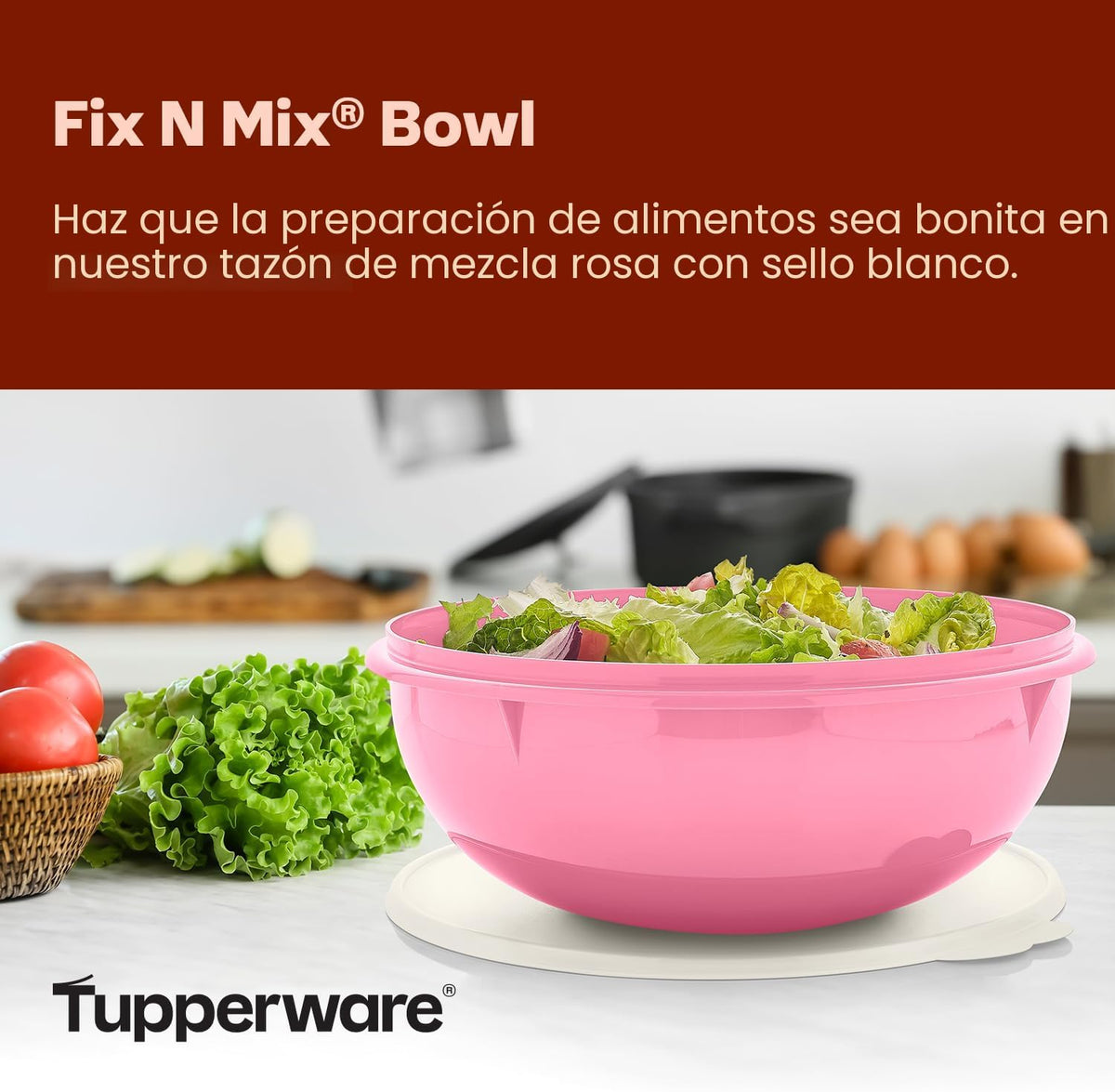 Tupperware Fix-N-Mix - Tazón para mezclar de 1.7 galones con tapa,...