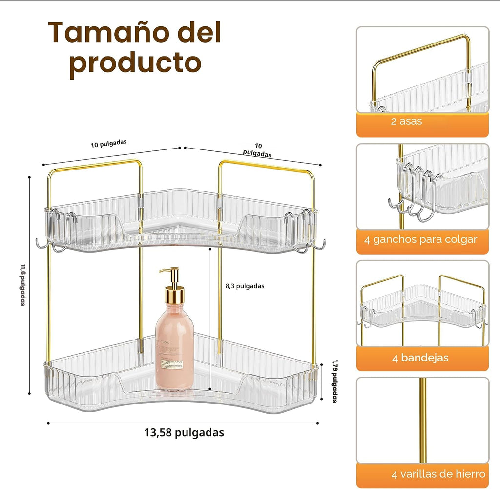 Kinkota Organizador de esquina para encimera de baño, organizador d...