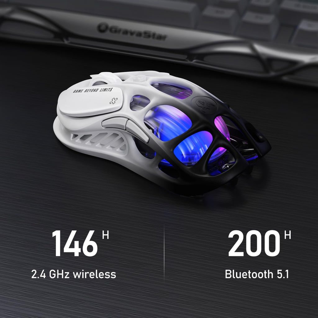 Ratón inalámbrico para juegos GravaStar Mercury M1 Pro trimodal | A...