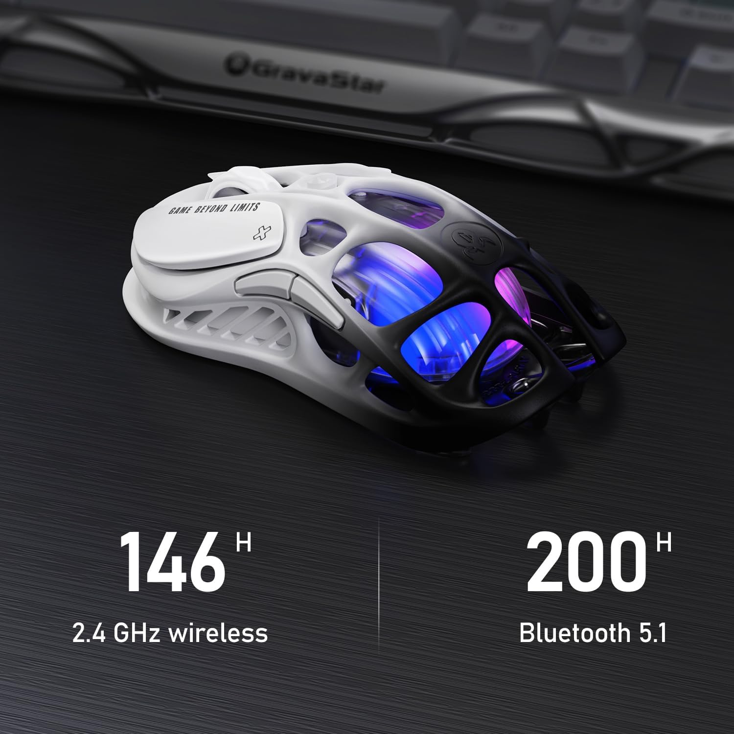 Ratón inalámbrico para juegos GravaStar Mercury M1 Pro trimodal | A...