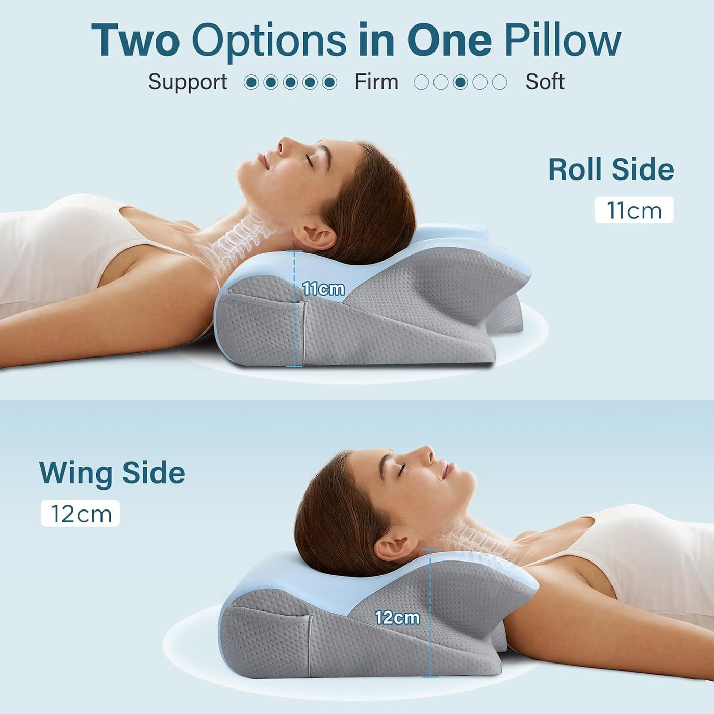 Almohada cervical eficaz para aliviar el dolor para dormir, almohad...