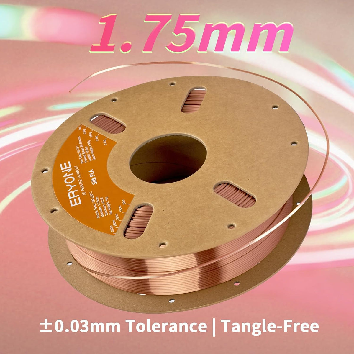 ERYONE Filamento PLA de seda para impresora 3D de 0.069 in +\/- 0.0...