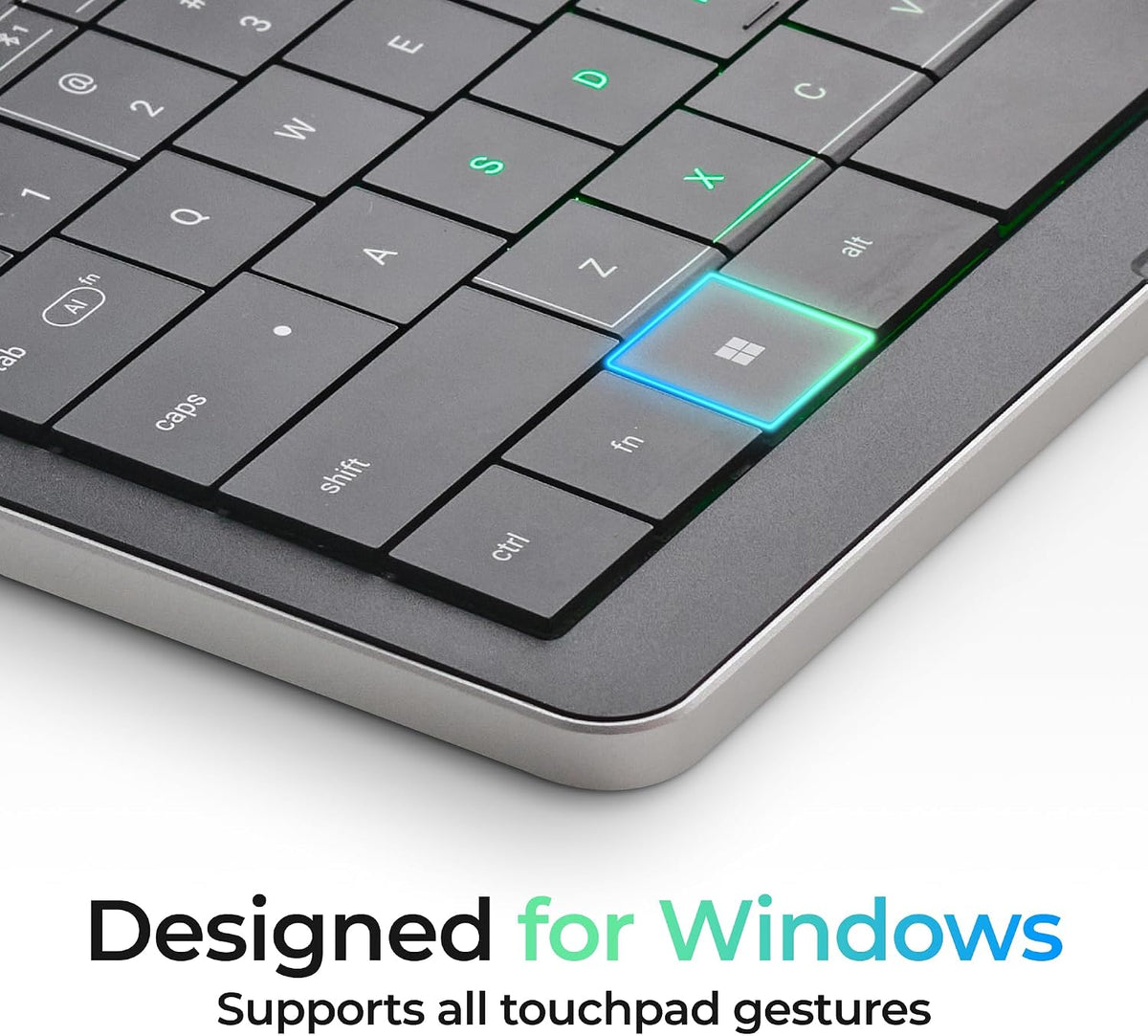Clevetura CLVX S Teclado inalámbrico con trackpad compacto Bluetoot...