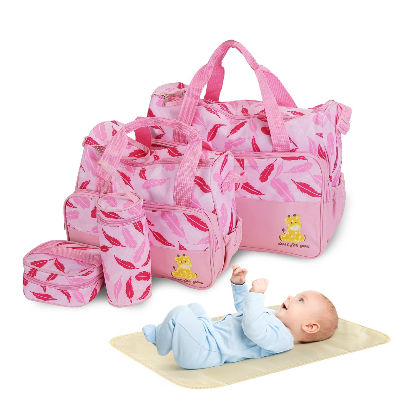 Moclever Juego de 5 bolsas de pañales - Bolsas de bebé para mamá, R...