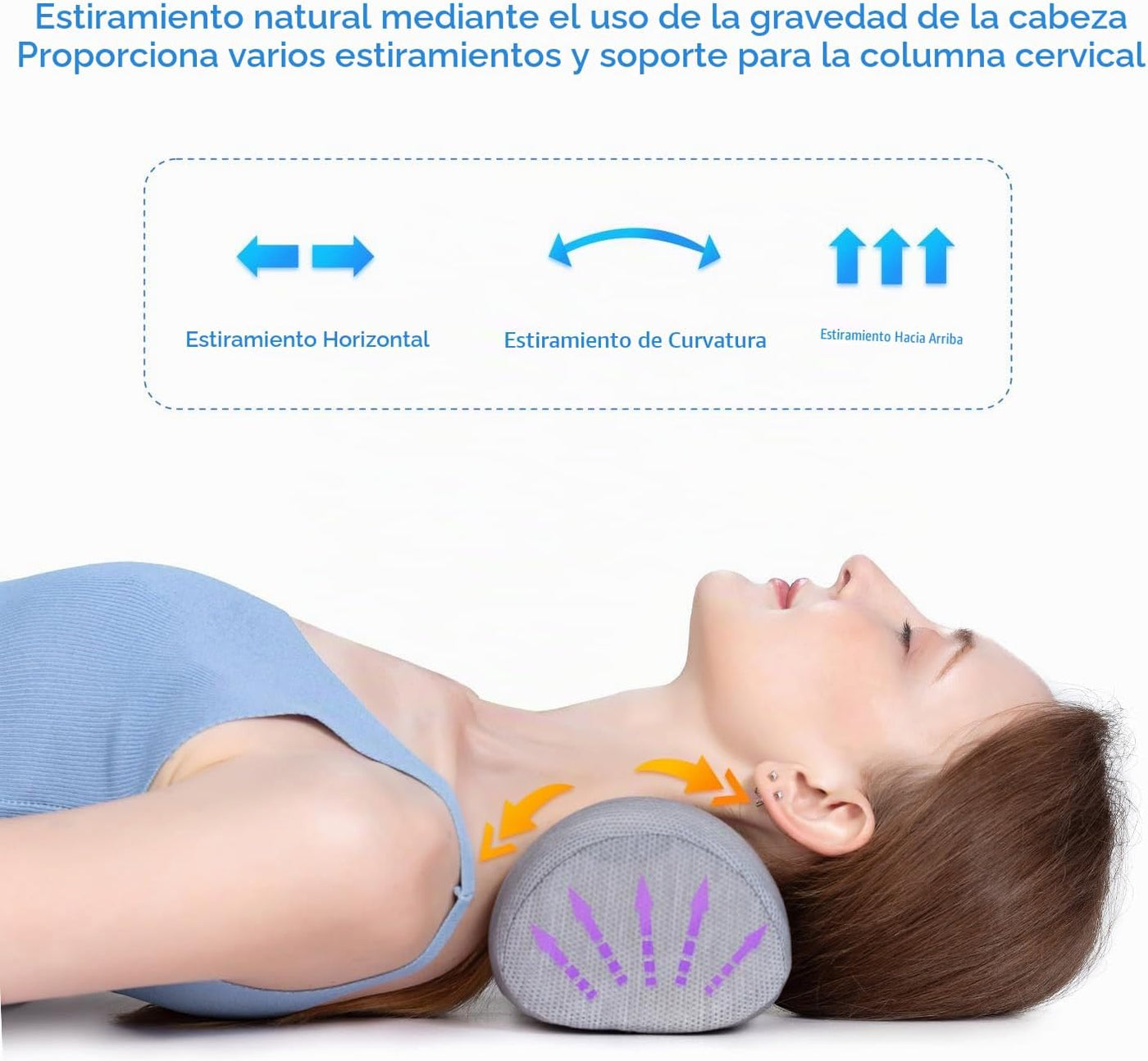 Bespilow Almohada cervical para el cuello para aliviar el dolor, ro...