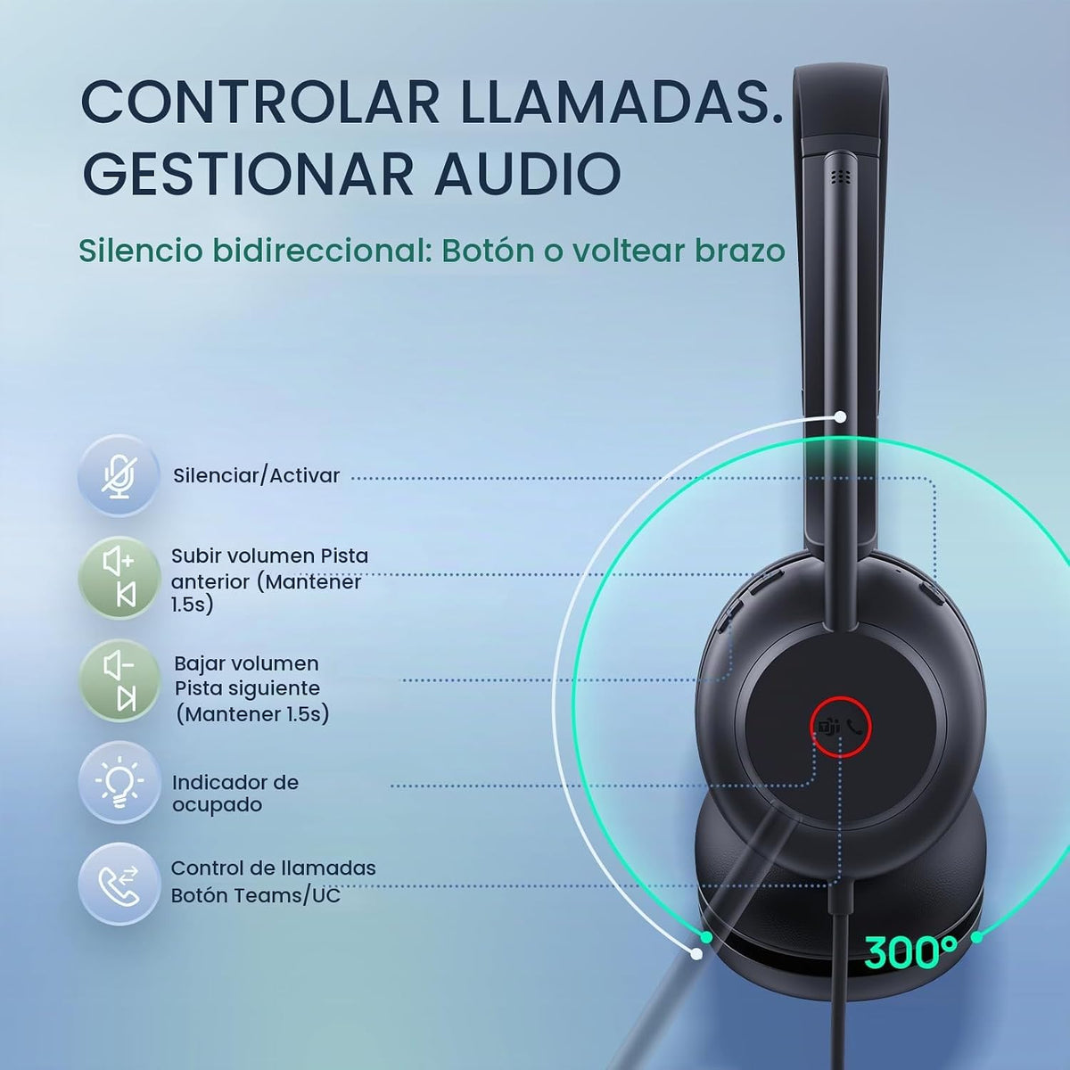 Yealink UH35 Auriculares con cable de segunda generación, USB-C\/A,...