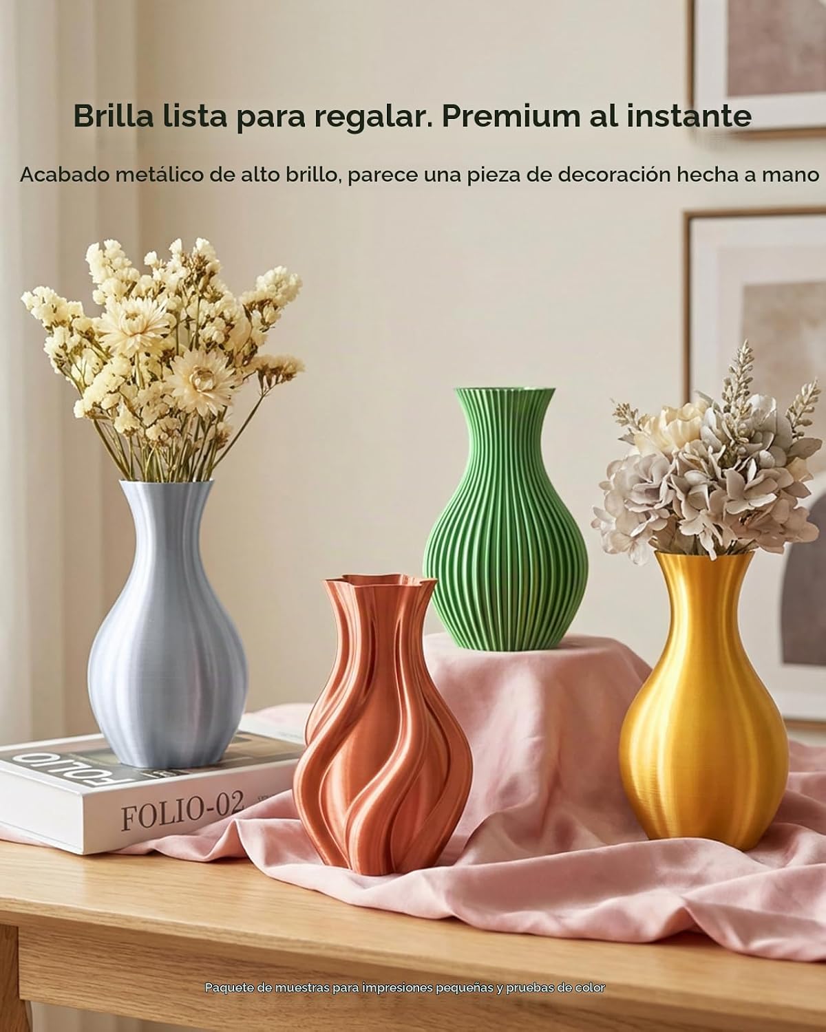 SUNLU Silk PLA+ Filamento de 0.07 in, paquete de carrete de 8.82 oz...
