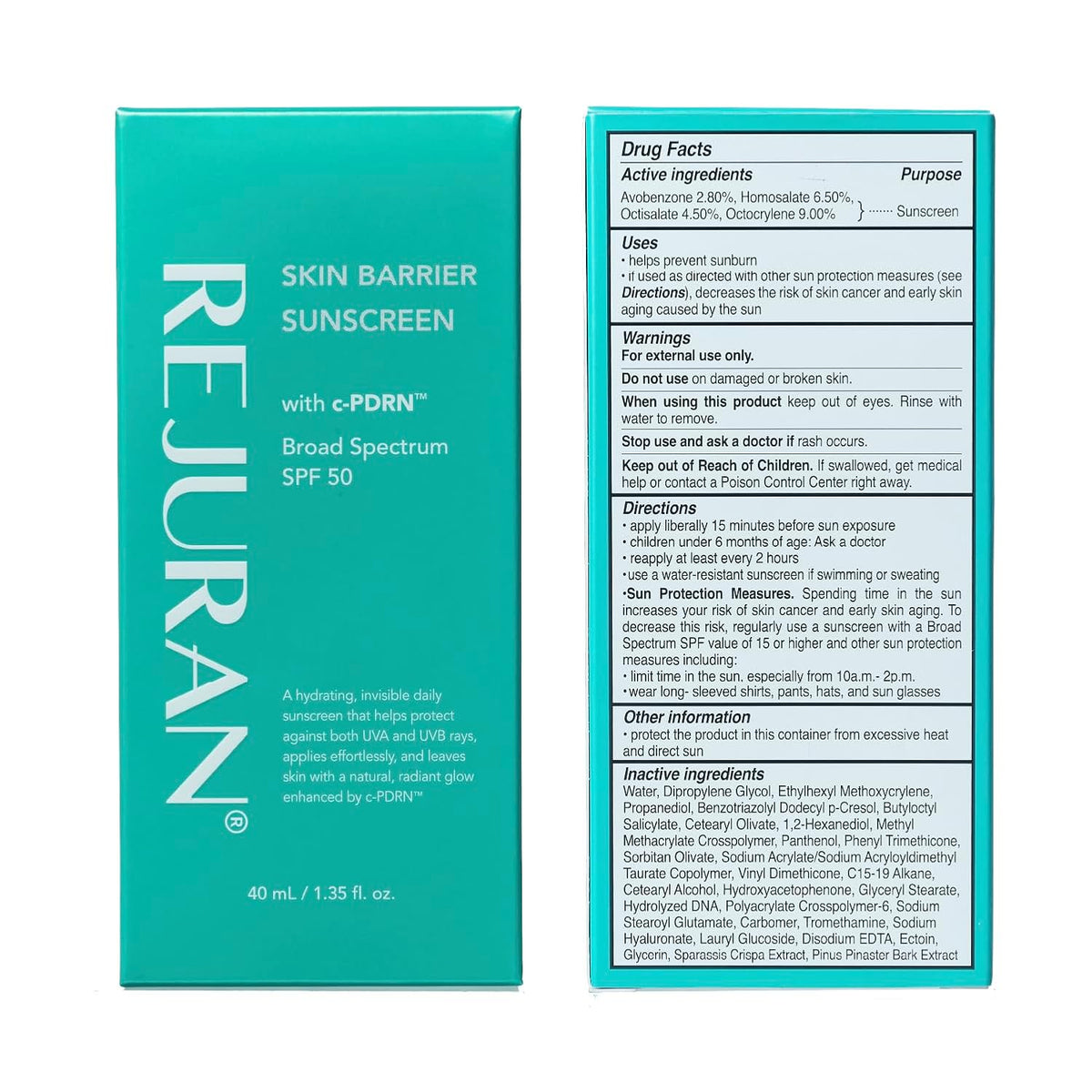 Protector solar REJURAN Skin Barrier SPF 50, protector solar diario...