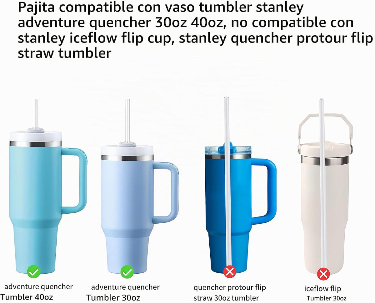 Paquete de 6 popotes de repuesto para vasos Stanley de 40 onzas y 3...